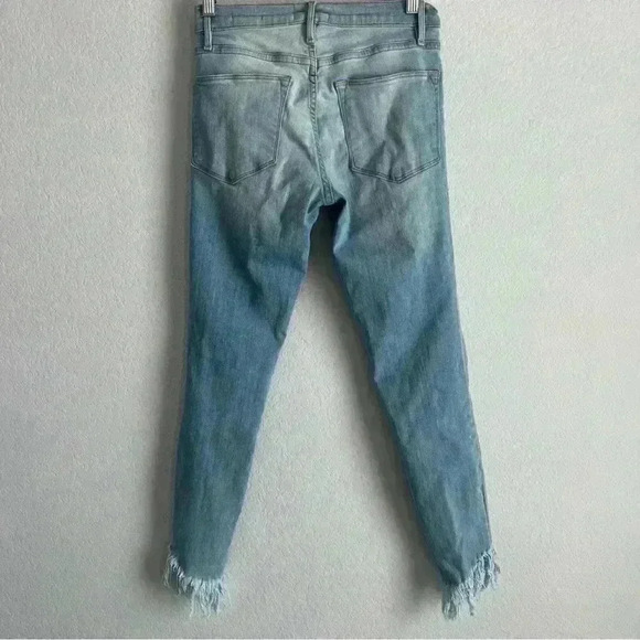 Frame Denim Le High Fray Women's Boho Denim Washed Blue Skinny Jeans Size 26 - Picture 5 of 9